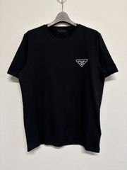 PRADA プラダ トライアングル ロゴ 黒 ブラック 半袖 Tシャツ トップス 肩 ナイロン メンズ レディース Lサイズ 新品未使用 タグ付き