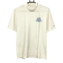 パーリーゲイツ ハイネックインナーシャツ 白×ブルー ロゴプリント メンズ 5(L) ゴルフウェア PEARLY GATES