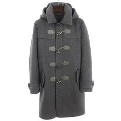 ラルフローレン RALPH LAUREN ダッフルコート フード ウール ミドル丈 無地 グレーのサムネイル