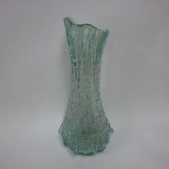 昭和 レトロ アンティーク ガラス 花瓶　立体デザイン