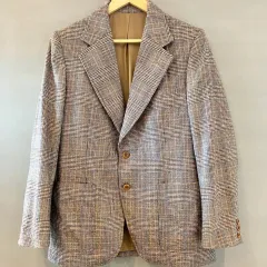 80〜90's MANCOR テーラードジャケット ブレザー グレンチェック サイドベンツ メンズ サイズ50