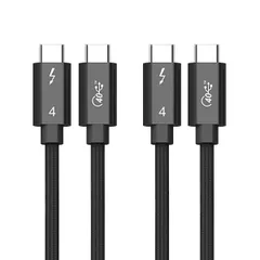【特価セール】Gbps データ転送 40 Type-C 8K対応 &Type-C 240W急速充電 ケーブル ケーブル USB-C ブラック & (2本セット0.5M+1.2M) USB-C 4 MacBook/iPad/Air/iphone15など対応(0.