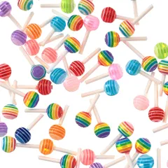 ネイルパーツ 飴 6ｍｍ カラフル 100個 キャンディー お菓子 レジン 封入 立体 ハンドメイド パーツ BD3574