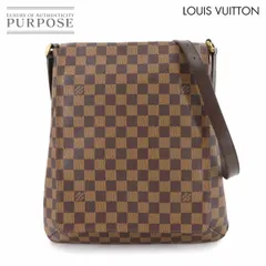 新品同様 ルイ ヴィトン LOUIS VUITTON ダミエ ミュゼット ショルダー バッグ エベヌ ブラウン N51302 ゴールド 金具 90287208