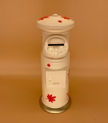 昭和郵便ポスト型貯金箱（もみじ柄）