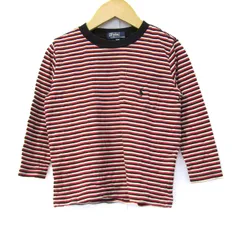 ポロバイラルフローレン 長袖Ｔシャツ トップスボーダー柄日本製 キッズ 男の子用 100サイズ 赤×黒 Polo by Ralph Lauren 【中古】のサムネイル