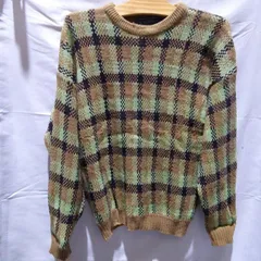 ④【レトロ】COMO VALENTINO ヴァレンティノ チェック セーター トップス ニット 柄物 ウール 古着  昭和 レトロ 秋物 冬物 ビンテージ アンティーク 90s 80s メンズ Mサイズ レディース ダサいセーター アグリー フリマ