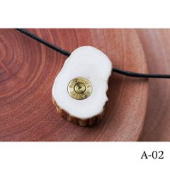 エゾ鹿 エゾシカ 鹿角輪切 ネックレス ハンドメイド 手作り1点もの [A-02]