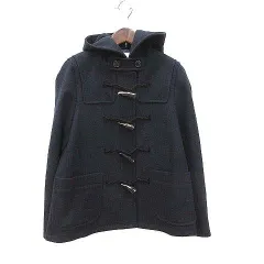 バナーバレット Banner Barrett ダッフルコート ショート 総裏地 レオパード ヒョウ柄 ウール 38 紺 ダークネイビー /CTのサムネイル
