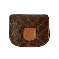 良品 セリーヌ CELINE マカダム柄 コインケース 小銭入れ ポーチ 茶