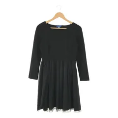 BLUE LABEL CRESTBRIDGE / ブルーレーベル・クレストブリッジ | コンビネゾン ギャザー チュール 切替 ドレス ワンピース | 38 | ブラック | レディース