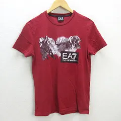 G■エンポリオアルマーニ/EMPORIO ARMANI プリントTシャツ/コットン【USA/S】赤/men's/91【中古】■
