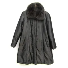 ローザスクラブ 中綿コート アウター フォックスファー付き シルク100% レディース Mサイズ ダークグレー ROSASE CLUB 【中古】