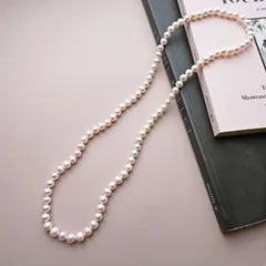 淡水パール セミラウンド ポテト ロング ネックレス エンドレス ビクトリア