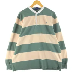 古着 ラルフローレン Ralph Lauren POLO by Ralph Lauren ボーダー柄 長袖 ラガーシャツ メンズXL相当/eaa530785