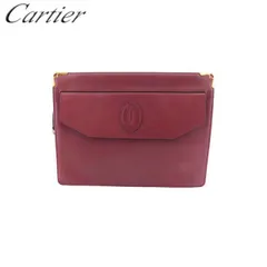  カルティエ クラッチバッグ セカンド バッグ レディース メンズ マストライン ボルドー ゴールド レザー Cartier C4528