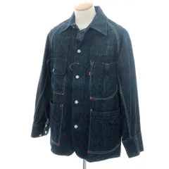【中古】エヴィス EVISU 新恵美寿神頭 デニム カバーオール ジャケット Lot:1012 ネイビー【サイズ40】【メンズ】のサムネイル
