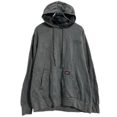 Dickies プリントスウェット パーカー M チャコールグレー ディッキーズ プルオーバー 裏起毛 古着卸 アメリカ仕入 a703-5371