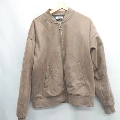 ◇ ⊇ WEGO ウィゴー フェイクスエード 長袖 キルティングMA-1 サイズL ブラウン系 メンズ E  【1502180036491】