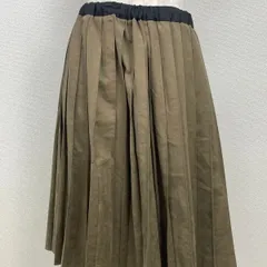 PINK MOUSSEUX　プリーツスカート オリーブ　カーキ　ウエストゴム　サイズ38　20251008-0007