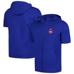 【送料無料】 レベルウェア メンズ Tシャツ トップス Men's Levelwear Royal Chicago Cubs Recruit Short Sleeve Full-Zip Hoodie Cub Blue