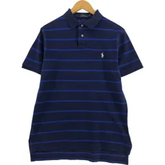 古着 ラルフローレン Ralph Lauren POLO RALPH LAUREN CUSTOM FIT 半袖 ボーダー ポロシャツ メンズL相当/eaa542040