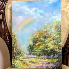 油絵風景画　画家painterTMK本人出品真筆 一点もの F0キャンバス油絵 風景画 painterTMK 真筆 油絵風景画 自然 インテリア 油絵 画家