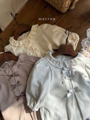 marron 韓国子供服【新品 即納 SALE / 30％OFF 】【1日〜2日発送2024秋冬新作 MARRON マロン リボントップス ベビー キッズ 　韓国こども服　韓国キッズ　韓国ベビー　海外 リトルブルーム韓国子供服/正規販売店 -