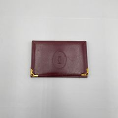 カルティエ ヴィンテージ マストライン カード パスケース 名刺入れ C2ロゴ レザー ボルドー Cartier【C3704-N】