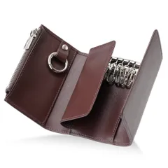 [FABULO] キーケース メンズ スマートキー 本革 カードキー 小銭入れ カード入れ レディース 小さめ 4色 (ブラウン) [ブラウン（スムースレザー）]