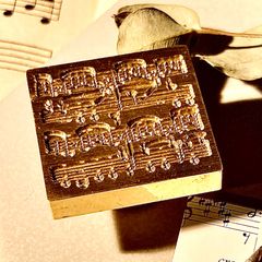 シーリングスタンプ　ヘッド　楽譜　愛の夢　正方形　四角　音楽　楽器