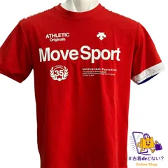 デサント ムーブスポーツ Tシャツ 赤 Lサイズ 吸汗速乾 スポーツウェア トレーニング ランニング ジム 半袖シャツ カジュアル ストリート ユニセックス アスレチック オリジナルス 古着 中古 美品 送料無料