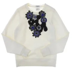 CHANEL　シャネル　ココマーク　刺繍　ニット　長袖　トレーナー　ホワイト CHANEL シャネル ココマーク 刺繍 ニット 長袖 トレーナー