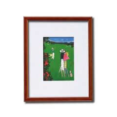 カシニョール 真作保証 版画 公園の噴水と女性たち 額装 美術品 サイン