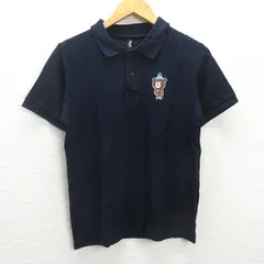 G■ビームス/BEAMS 半袖ポロシャツ/くまさん【M】紺/men's/62【中古】■