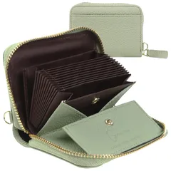 [Greacess] ミニ財布 カードケース じゃばら レディース 本革 お札が折れない スキミング防止 (ピスタチオ) [ピスタチオ]
