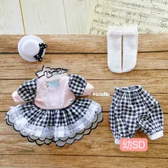 JANAYA ハンドメイド　幼SD服　黒色格子柄洋服　4点セット　翌日発送