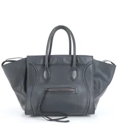 【極美品】CELINE クロコ型押し ラゲージファントム レザー トートバッグ ラゲージ ファントム ハンドバッグ クロコ風型押しレザー 黒 169953