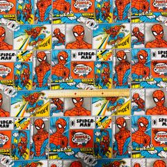 スパイダーマン シーチング生地 ハギレ 綿100％   シーチング生地  75