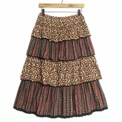 試着のみ】ピンクハウス ダークパープル ピコフリル使い スカート