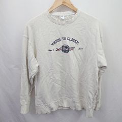◇ ⊇ Reebok リーボック ×ロマンティッククラウン 長袖 刺繍デザイン丸首トレーナー サイズL ホワイト系 メンズ E 【1507160031862】