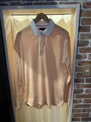 TOMMY HILFIGER トミー ラガーシャツ 長袖 オレンジ系 薄オレンジ サイズL A-959