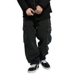 XL_ブラック [IAN-LIFE] ワイドパンツ メンズ デニムパンツ ジーンズ カーゴパンツ 大きいサイズ ジーパン ペインター おしゃれ