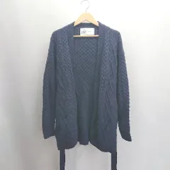 ◇ ⊇◎ green label relaxing ウール100% ノーボタン 長袖 カーディガン サイズ表記なし ネイビー レディース E  【1504240006895】