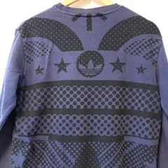 トルコ製◎ (^w^)b adidas originals アディダス オリジナルス クルーネック 長袖 スウェット トレーナー トップス Vガゼット バックプリント ストリート カジュアル スポーティ パープル系 メンズ 男性 サイズS