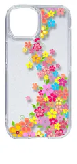 【新品未使用】iPhone15 アイフォン15 クリア ハードケース ( カラフルラインフラワー ) カラフル 花柄 フラワー cl-ip15-24