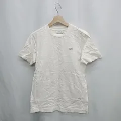 ◇ ⊂ Φ LACOSTE ラコステ ワンポイントロゴ 半袖 Tシャツ サイズXS ホワイト系 レディース E  【1502180081361】