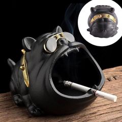 灰皿 おしゃれ　闘犬 陶磁器 灰皿 大容量　蚊取り線香置き　喫煙グッズ　犬　卓上 15a