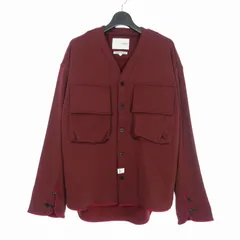 ヨシオクボ yoshio kubo 21AW YUGEN TOP ノーカラージャケット ブルゾン 2 ボルドー YKF21808 メンズのサムネイル