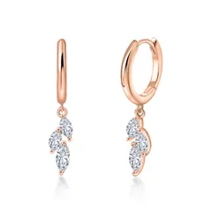 【人気商品】誕生日 シンプル 品質 大人 5Aジルコニア 葉 プレゼント リング リーフピアス レディース レディース 金属アレルギー対応 人気 揺れる フープピアス bird Free